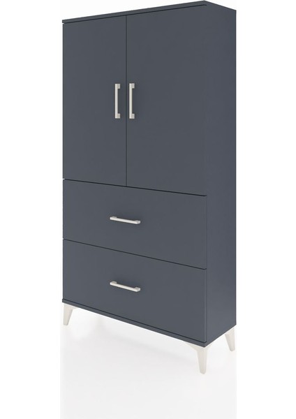 Arges Dolap 3 Raflı 2 Çekmeceli 2 Kapaklı 88X30X163 Antrasit-Antrasit modelleri