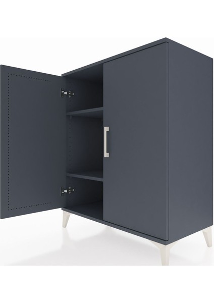 Hyperion Şifonyer 2 Raflı 2 Kapaklı 88X44X106 Antrasit-Antrasit indirimleri