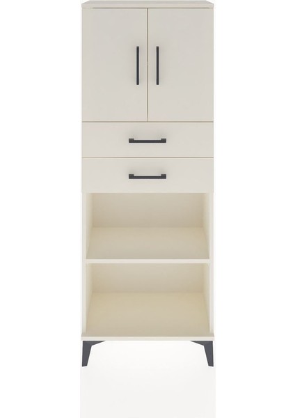 Arges Dolap 3 Raflı 2 Çekmeceli 2 Kapaklı 60X30X163 Aytaşı-Aytaşı