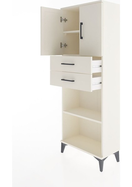 Arges Dolap 3 Raflı 2 Çekmeceli 2 Kapaklı 60X30X163 Aytaşı-Aytaşı fırsatları