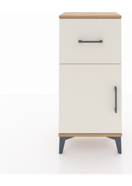 Arges Komodin Tek Raflı Tek Çekmeceli Tek Kapaklı 44X30X96 Çam-Aytaşı
