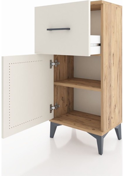 Arges Komodin Tek Raflı Tek Çekmeceli Tek Kapaklı 44X30X96 Çam-Aytaşı fırsatları