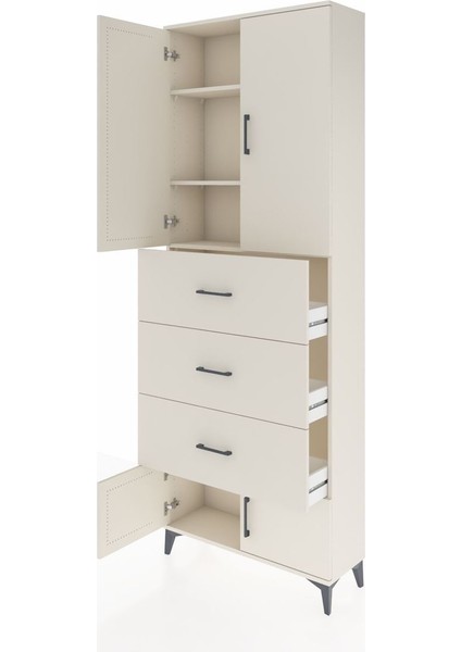 Arges Dolap 3 Raflı 3 Çekmeceli 4 Kapaklı 88X30X243 Aytaşı-Aytaşı fırsatları