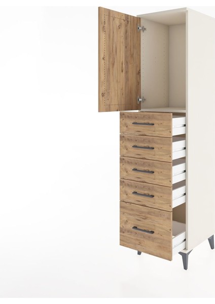 Hyperion Dolap Tek Raflı 5 Çekmeceli Tek Kapaklı 44X44X182 Aytaşı-Çam fırsatları