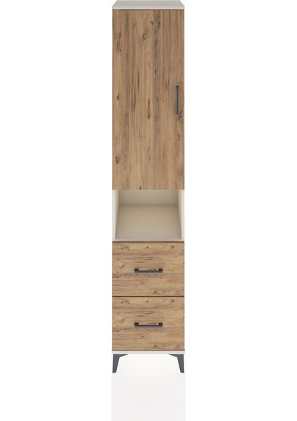 Hyperion Dolap 3 Raflı 2 Çekmeceli Tek Askılı 44X44X221 Aytaşı-Çam