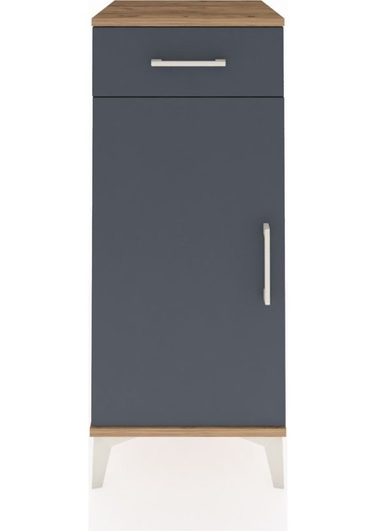 Hyperion Komodin Tek Raflı Tek Çekmeceli Tek Kapaklı 44X44X106 Çam-Antrasit