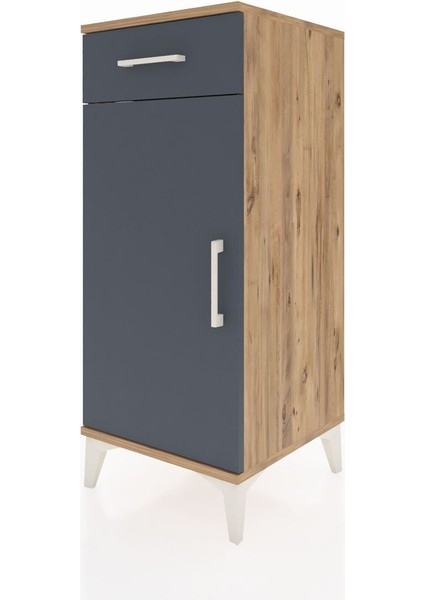 Hyperion Komodin Tek Raflı Tek Çekmeceli Tek Kapaklı 44X44X106 Çam-Antrasit modelleri