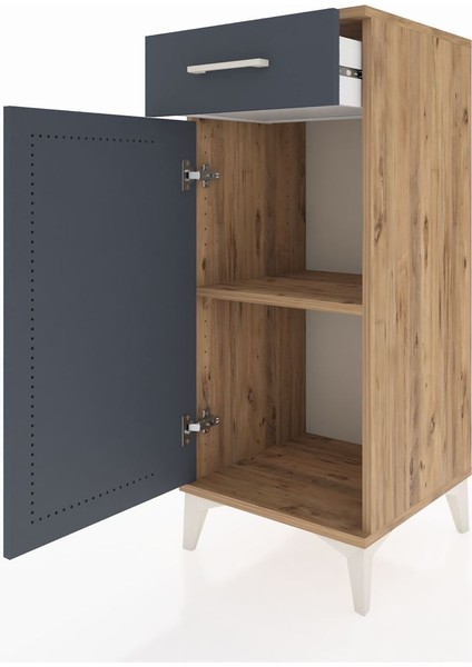 Hyperion Komodin Tek Raflı Tek Çekmeceli Tek Kapaklı 44X44X106 Çam-Antrasit fırsatları