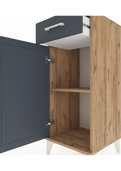 Hyperion Komodin Tek Raflı Tek Çekmeceli Tek Kapaklı 44X44X106 Çam-Antrasit indirimleri
