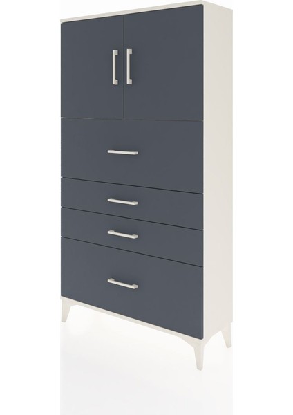 Arges Dolap 2 Raflı 4 Çekmeceli 2 Kapaklı 88X30X163 Aytaşı-Antrasit modelleri