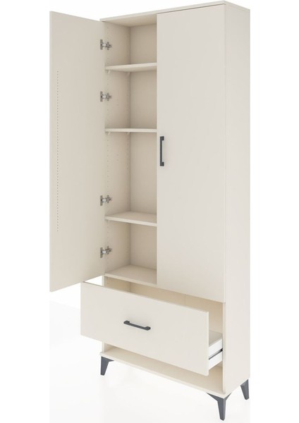 Arges Dolap 4 Raflı Tek Çekmeceli 2 Kapaklı 88X30X221 Aytaşı-Aytaşı fırsatları