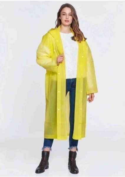 Yağmurluk Kapüşonlu Eva Kumaş Su Geçirmez Dayanıklı Kumaş