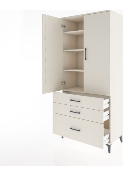 Hyperion Dolap 4 Raflı 3 Çekmeceli 2 Kapaklı 88X44X195 Aytaşı-Aytaşı fırsatları