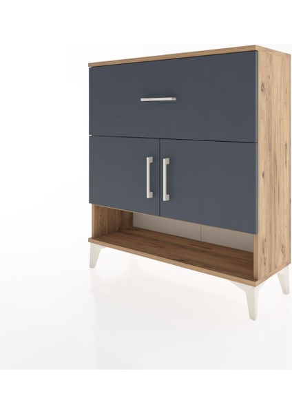 Arges Şifonyer 2 Raflı Tek Çekmeceli 2 Kapaklı 88X30X96 Çam-Antrasit modelleri