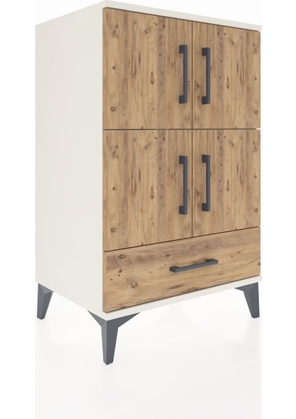 Hyperion Komodin 4 Raflı Tek Çekmeceli 4 Kapaklı 60X44X96 Aytaşı-Çam fiyatları