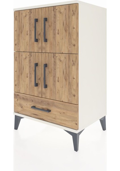 Hyperion Komodin 4 Raflı Tek Çekmeceli 4 Kapaklı 60X44X96 Aytaşı-Çam modelleri