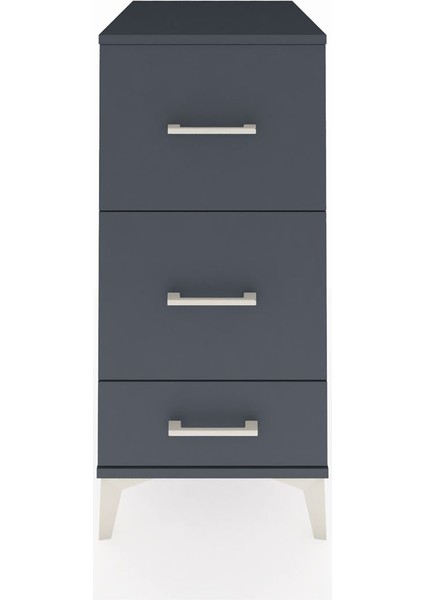 Kronos Komodin 3 Çekmeceli 44X59X96 Antrasit-Antrasit