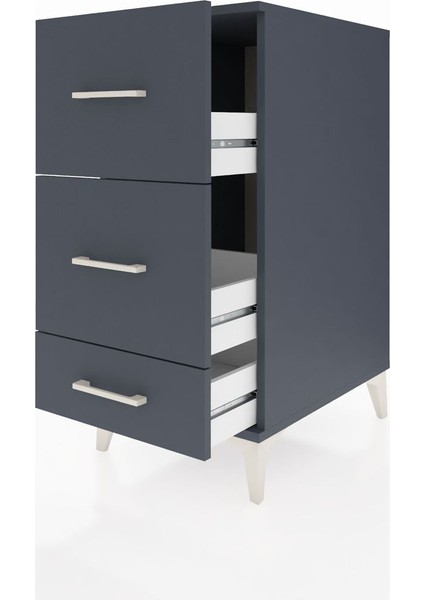 Kronos Komodin 3 Çekmeceli 44X59X96 Antrasit-Antrasit fırsatları