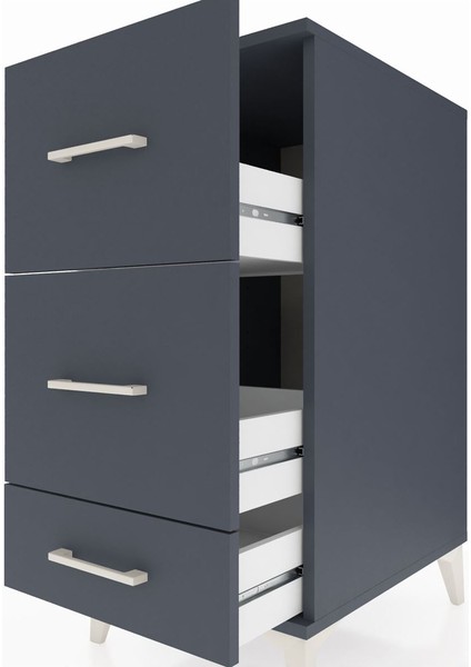Kronos Komodin 3 Çekmeceli 44X59X96 Antrasit-Antrasit indirimleri
