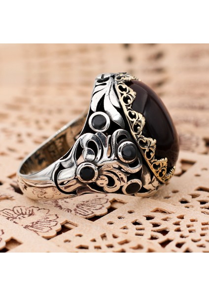 Kaplangözü Taşlı 925 Ayar Gümüş Erkek Yüzük modelleri