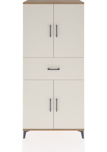 Hyperion Dolap 4 Raflı Tek Çekmeceli 4 Kapaklı 88X44X195 Çam-Aytaşı