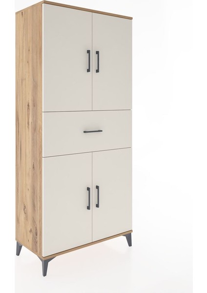 Hyperion Dolap 4 Raflı Tek Çekmeceli 4 Kapaklı 88X44X195 Çam-Aytaşı fiyatları