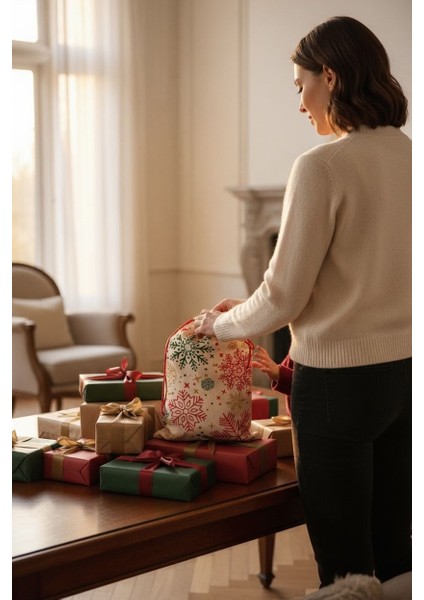 Hediye Paketi 20X30CM Yılbaşı Desenli Hediye Kesesi Kumaş fiyatları