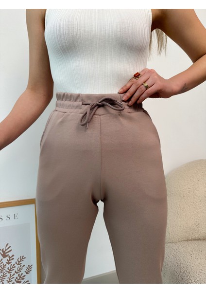 Kadın Modal Karışımlı Yandan Yırtmaçlı Beli Kordonlu Pantolon fiyatları