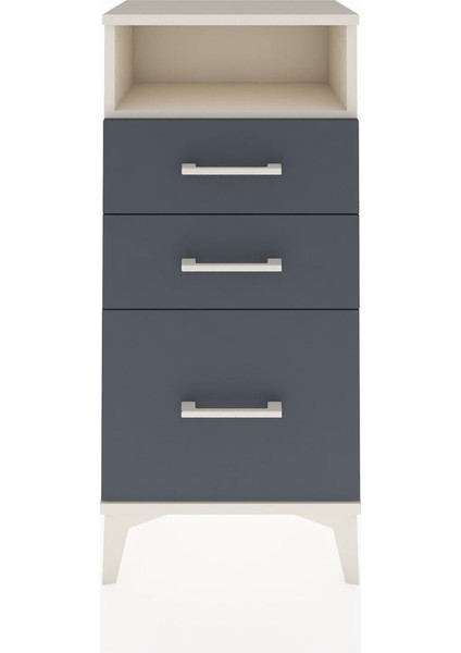 Arges Komodin Tek Raflı 3 Çekmeceli 44X30X96 Aytaşı-Antrasit