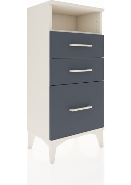 Arges Komodin Tek Raflı 3 Çekmeceli 44X30X96 Aytaşı-Antrasit fiyatları