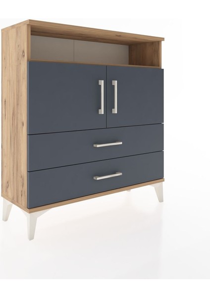 Arges Şifonyer 3 Raflı 2 Çekmeceli 2 Kapaklı 88X30X96 Çam-Antrasit fiyatları