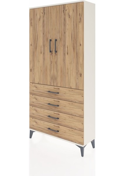 Arges Dolap 3 Raflı 4 Çekmeceli 2 Kapaklı 88X30X182 Aytaşı-Çam modelleri