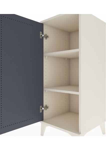 Hyperion Komodin 2 Raflı Tek Kapaklı 44X44X106 Aytaşı-Antrasit indirimleri