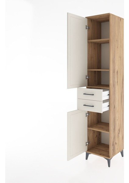 Hyperion Dolap 4 Raflı 2 Çekmeceli 2 Kapaklı 44X44X221 Çam-Aytaşı fırsatları