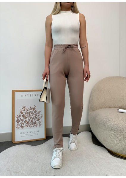 Kadın Modal Karışımlı Yandan Yırtmaçlı Beli Kordonlu Pantolon fırsatları