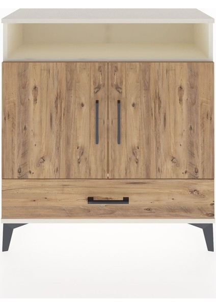 Arges Şifonyer 3 Raflı Tek Çekmeceli 2 Kapaklı 88X30X96 Aytaşı-Çam