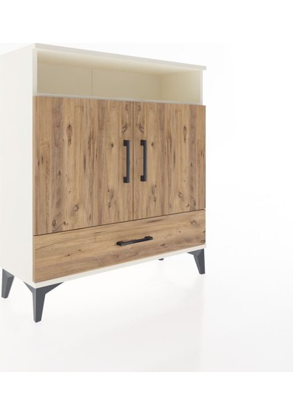 Arges Şifonyer 3 Raflı Tek Çekmeceli 2 Kapaklı 88X30X96 Aytaşı-Çam fiyatları