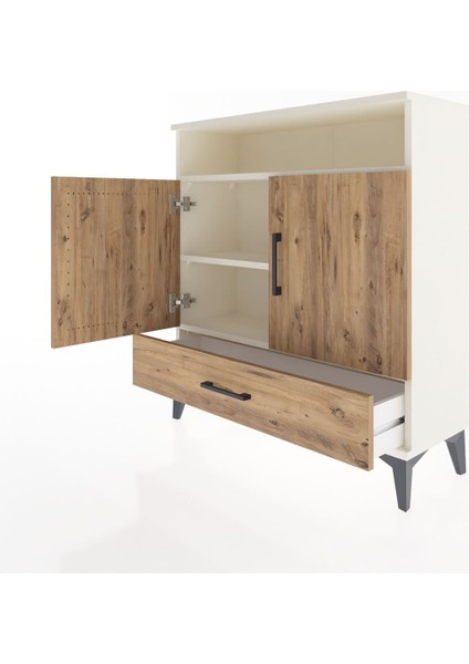 Arges Şifonyer 3 Raflı Tek Çekmeceli 2 Kapaklı 88X30X96 Aytaşı-Çam fırsatları