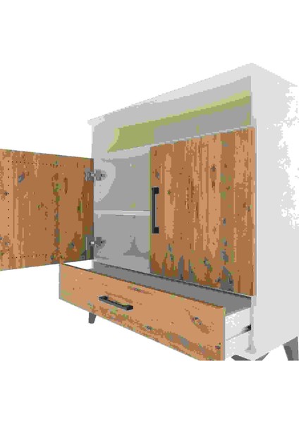 Arges Şifonyer 3 Raflı Tek Çekmeceli 2 Kapaklı 88X30X96 Aytaşı-Çam indirimleri