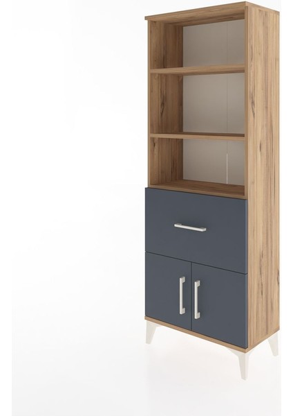 Arges Dolap 3 Raflı Tek Çekmeceli 2 Kapaklı 60X30X163 Çam-Antrasit modelleri