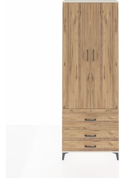 Arges Dolap 4 Raflı 3 Çekmeceli 2 Kapaklı 88X30X243 Aytaşı-Çam