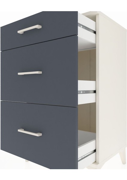 Hyperion Komodin 3 Çekmeceli 60X44X96 Aytaşı-Antrasit indirimleri