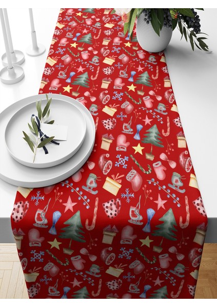 Yılbaşı Serisi 140X40 cm Dijital Baskılı Runner (Christmas Noel)