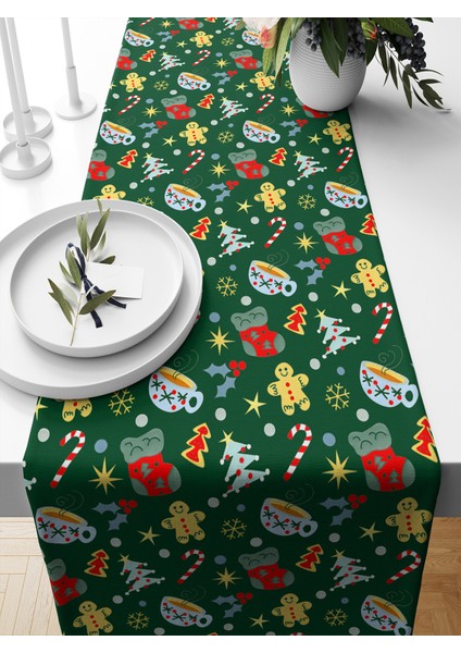 Yılbaşı Serisi 140X40 cm Dijital Baskılı Runner (Christmas Noel)