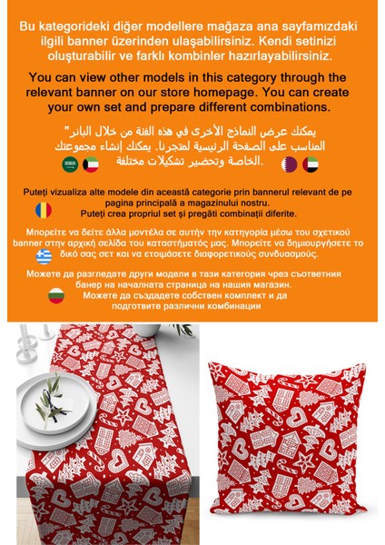 Yılbaşı Serisi 140X40 cm Dijital Baskılı Runner (Christmas Noel) fiyatları