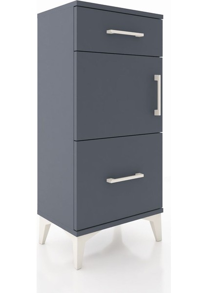 Arges Komodin Tek Raflı 2 Çekmeceli Tek Kapaklı 44X30X96 Antrasit-Antrasit fiyatları