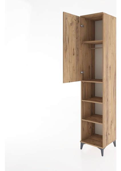 Hyperion Dolap 4 Raflı Tek Kapaklı Tek Askılı 44X44X221 Çam-Çam fırsatları