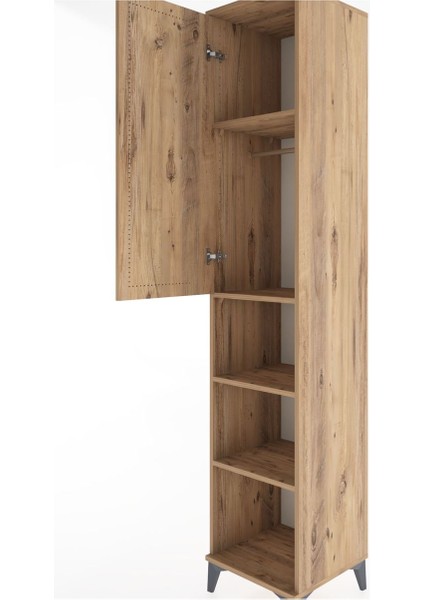 Hyperion Dolap 4 Raflı Tek Kapaklı Tek Askılı 44X44X221 Çam-Çam indirimleri