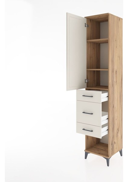 Hyperion Dolap 3 Raflı 3 Çekmeceli Tek Kapaklı 44X44X221 Çam-Aytaşı fırsatları