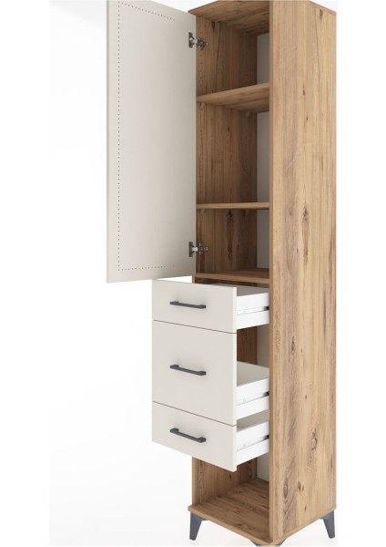 Hyperion Dolap 3 Raflı 3 Çekmeceli Tek Kapaklı 44X44X221 Çam-Aytaşı indirimleri